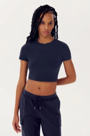 Airweight S/S Crop - Indigo
