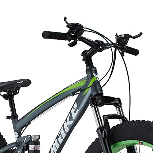 Amardeep cycles 26 inches Fat Tyre Wheel, Steel Frame- 18 inches, Speed Double Disc Brake with Magnesium Alloy Wheels Sports Folding All-Mountain Cycle for Unisex (Green) Over 23 Years