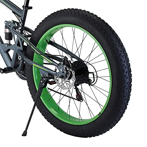 Amardeep cycles 26 inches Fat Tyre Wheel, Steel Frame- 18 inches, Speed Double Disc Brake with Magnesium Alloy Wheels Sports Folding All-Mountain Cycle for Unisex (Green) Over 23 Years