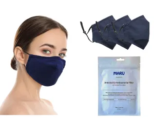Amba7 Washable Reusable Anti-dust Cotton Cloth Face Mask Double Layer Covering 3 Pack With Filters (30 PCS) - in Stock USA Seller