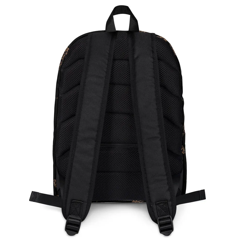 Animal Print Cannabis Leaf Backpack