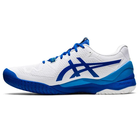 Asics Gel Resolution 8 White/Blue Men's Tennis Shoes - NEW ARRIVAL