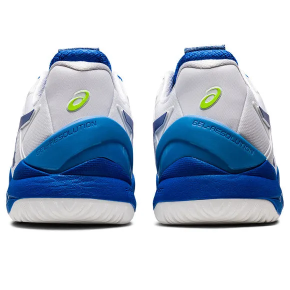 Asics Gel Resolution 8 White/Blue Men's Tennis Shoes - NEW ARRIVAL
