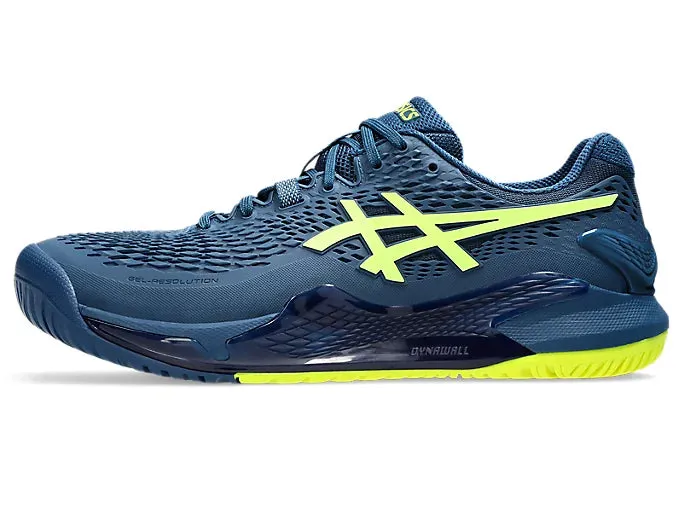 Asics Men's Gel Resolution 9 Hard Court WIDE 2E (Mako Blue/Safety Yellow)