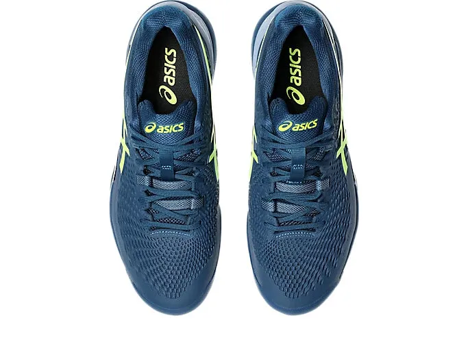 Asics Men's Gel Resolution 9 Hard Court WIDE 2E (Mako Blue/Safety Yellow)