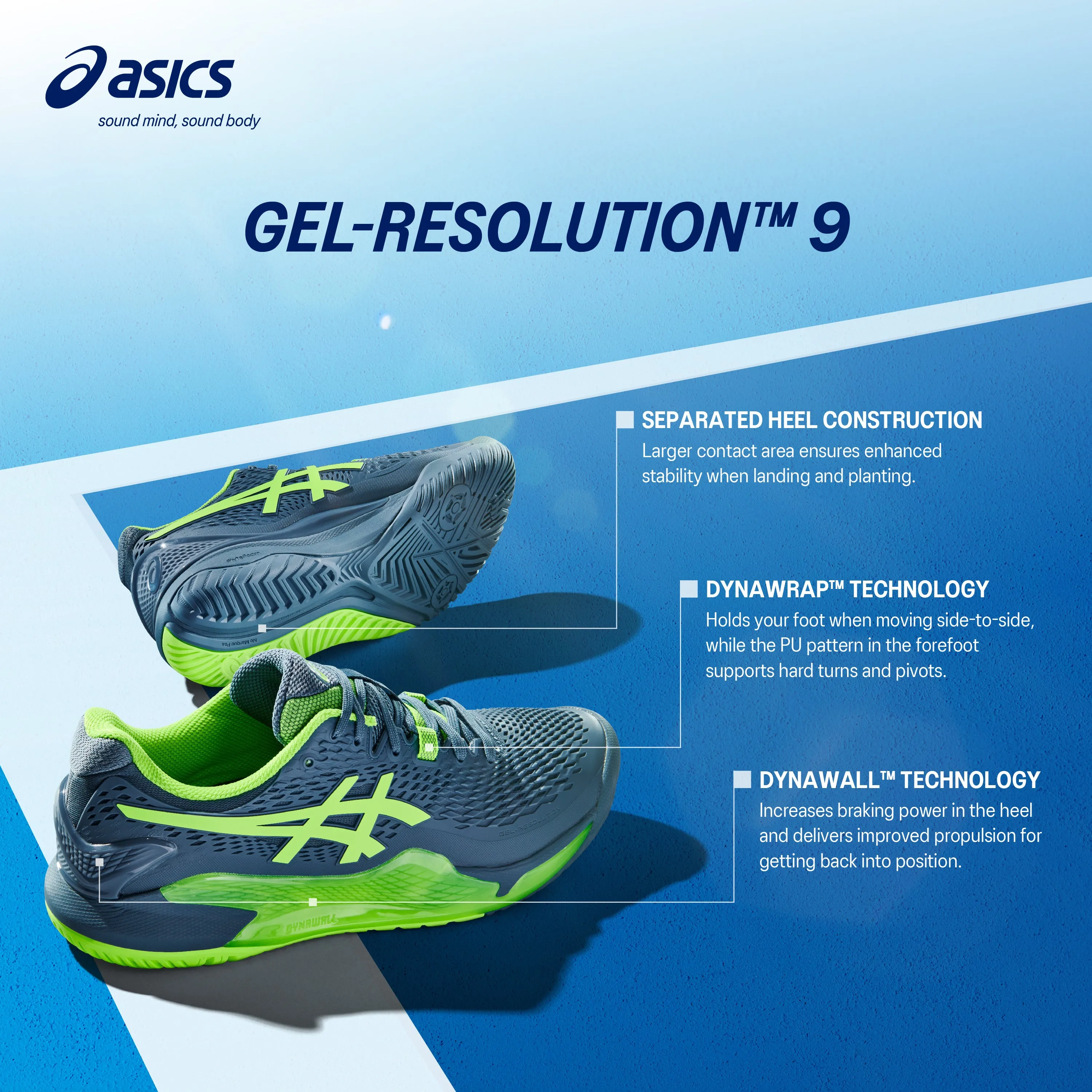 Asics Women's Gel-Resolution 9 (Soothing Sea/Gris Blue)