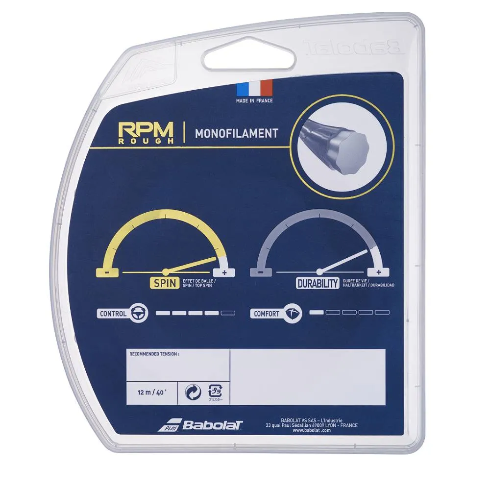 Babolat RPM Rough 16/1.30 Tennis String (Yellow)