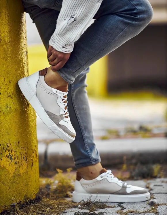 Beige Low Top Sneakers