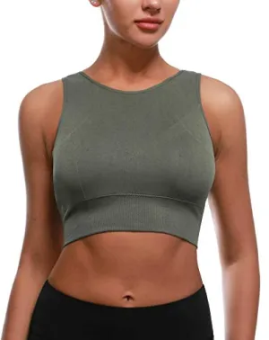 Beninos Sports Bras for Women Yoga Workout Bra- Running Gym Activewear, Green, Medium