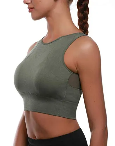 Beninos Sports Bras for Women Yoga Workout Bra- Running Gym Activewear, Green, Medium