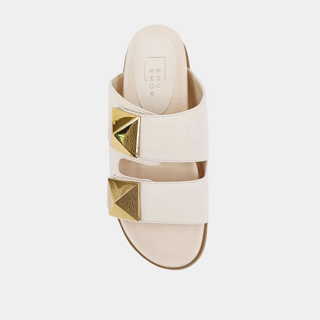 Bernarda Beige Slide by SHU SHOP