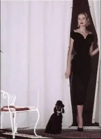 Black Grace Kelly Velvet Dress Black Prom Dress