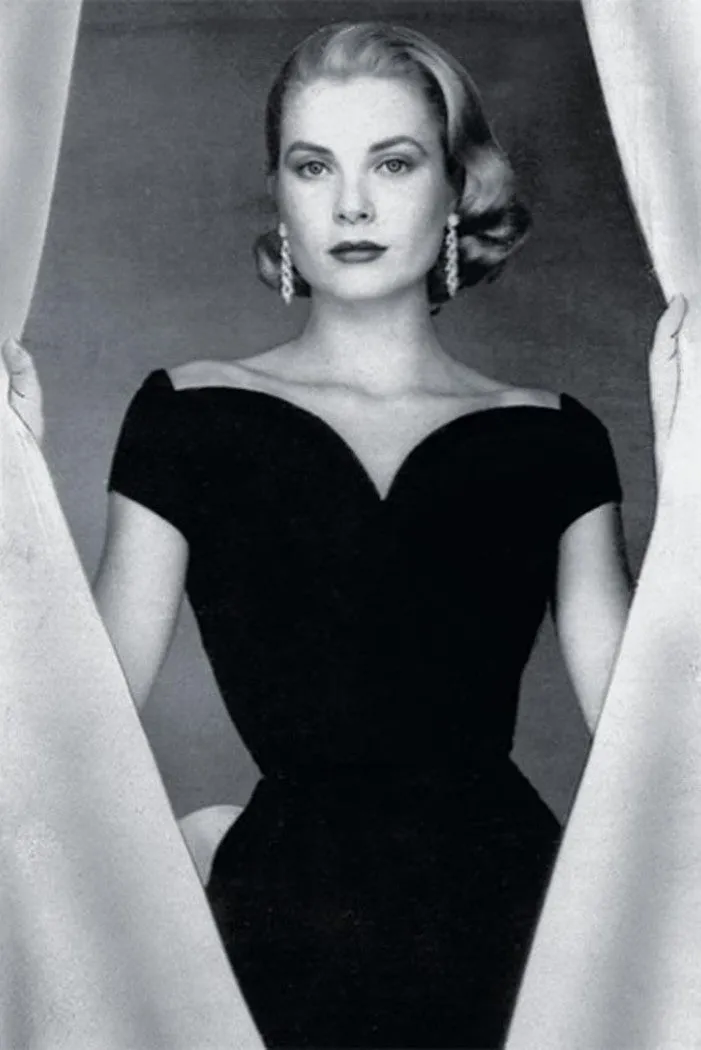 Black Grace Kelly Velvet Dress Black Prom Dress