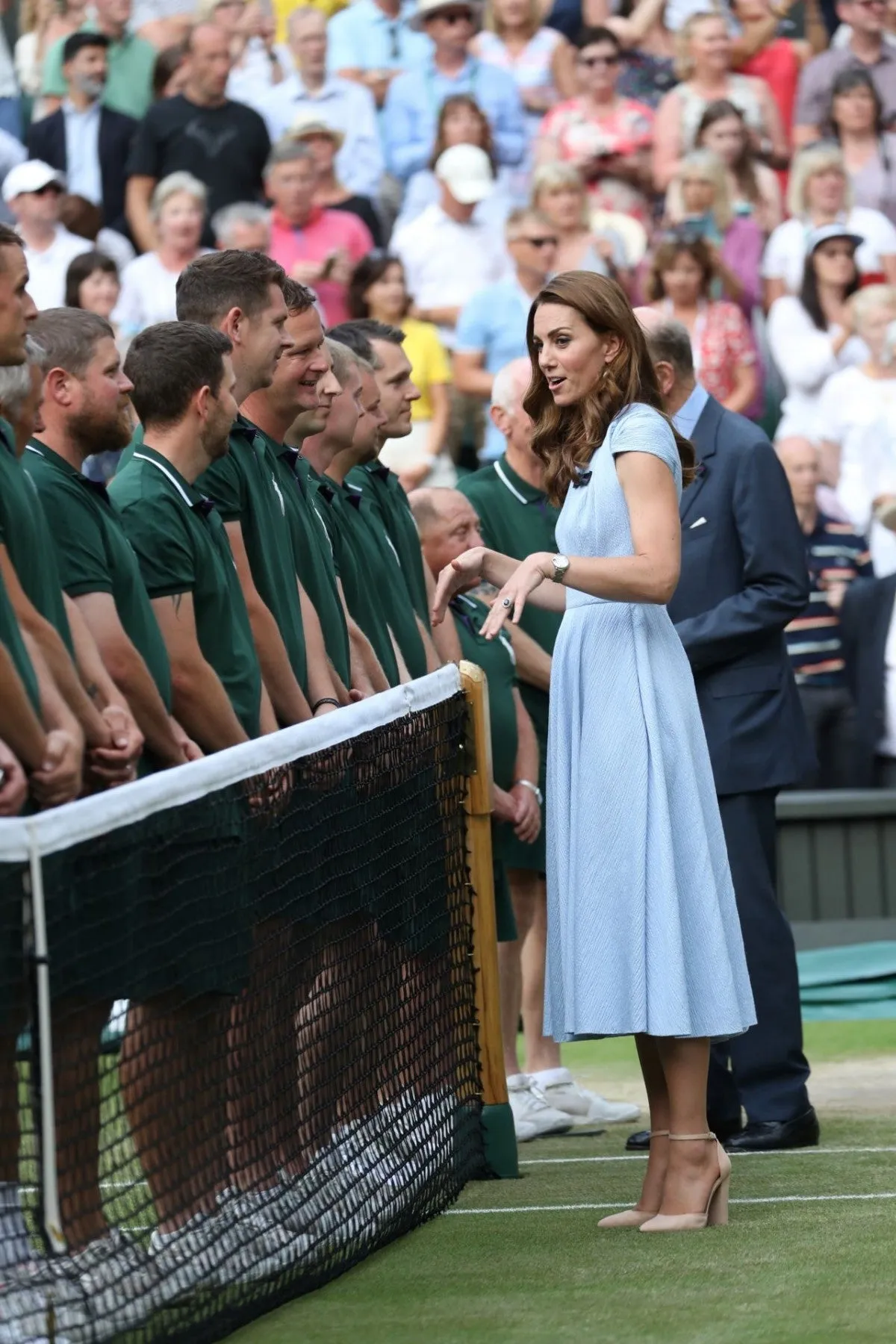 Blue Princess Kate Middleton Cocktail Dress Prom Red Carpet Celebrity Formal Evening Dress Wimbledon