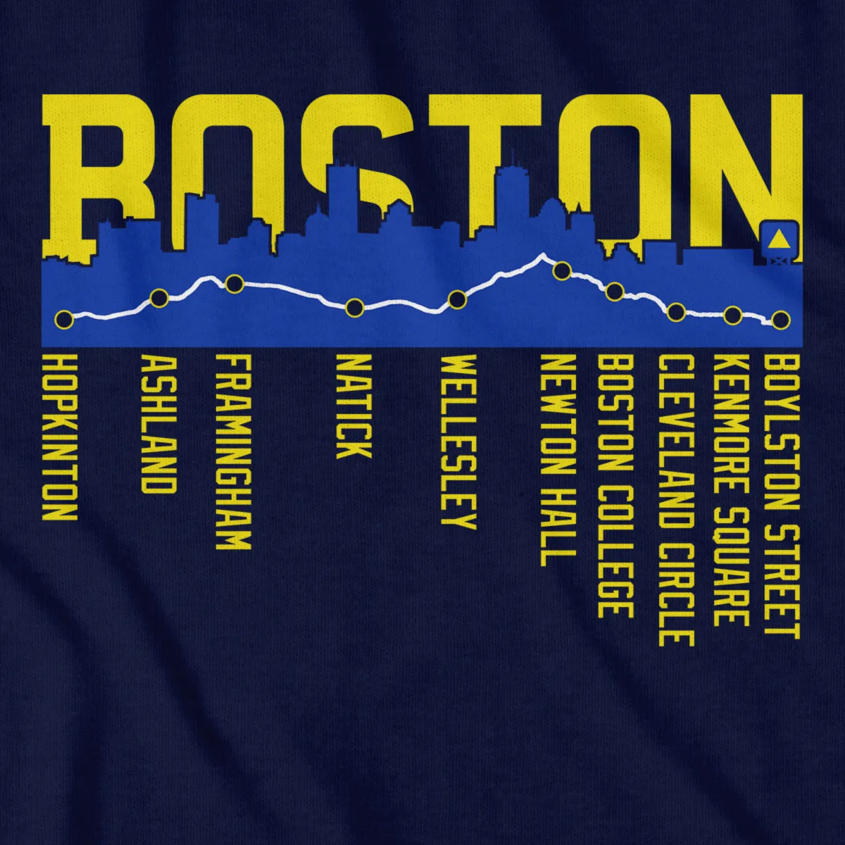 Boston Skyline Run Route T-Shirt