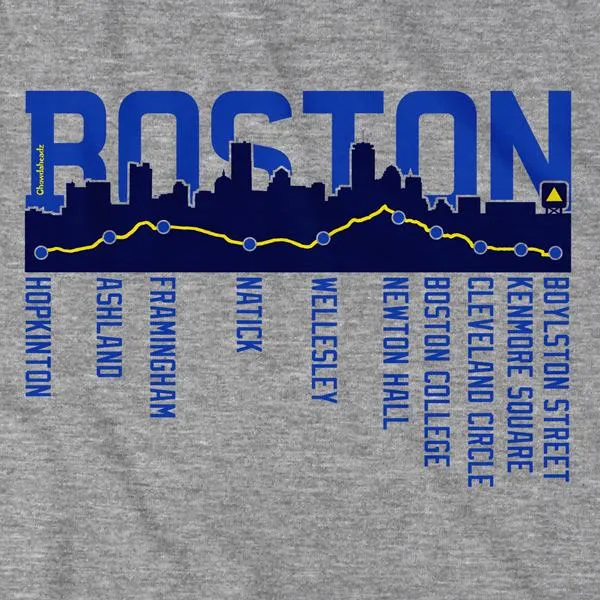 Boston Skyline Run Route T-Shirt