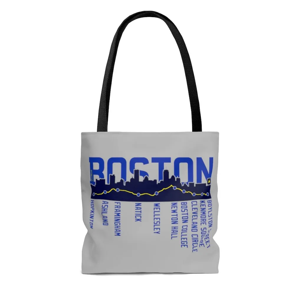 Boston Skyline Run Route Tote Bag