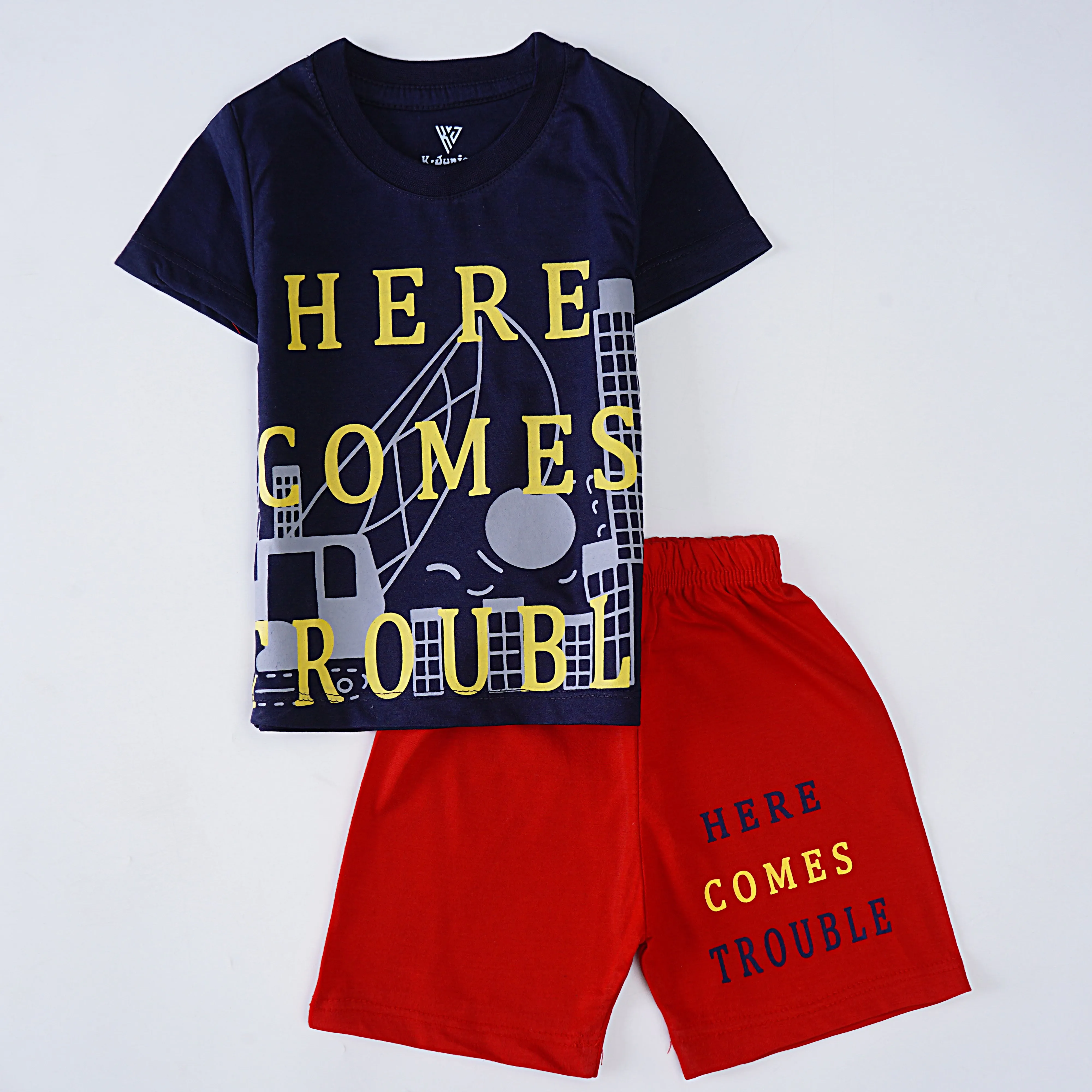 Boys Half Sleeves 2 Piece Suit (Here)