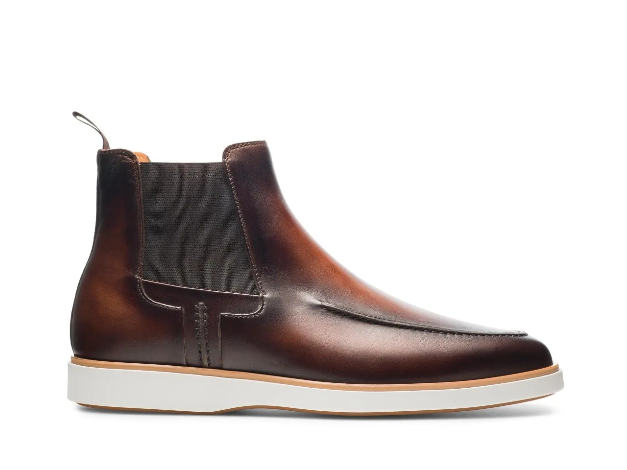 Brown Leather Fenland Slip On Chelsea Boots With Sneakers Sole - Chelsea Boots