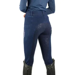 Cameo Equine Water Resistant Denim Horse Riding Tights - Durable & Hard Wearing