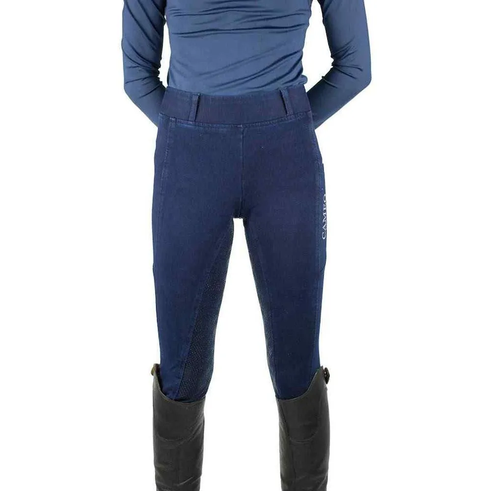 Cameo Equine Water Resistant Denim Horse Riding Tights - Durable & Hard Wearing