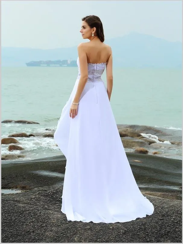Chiffon Sweetheart Princess Wedding Dresses,Beading Sleeveless Wedding Dresses