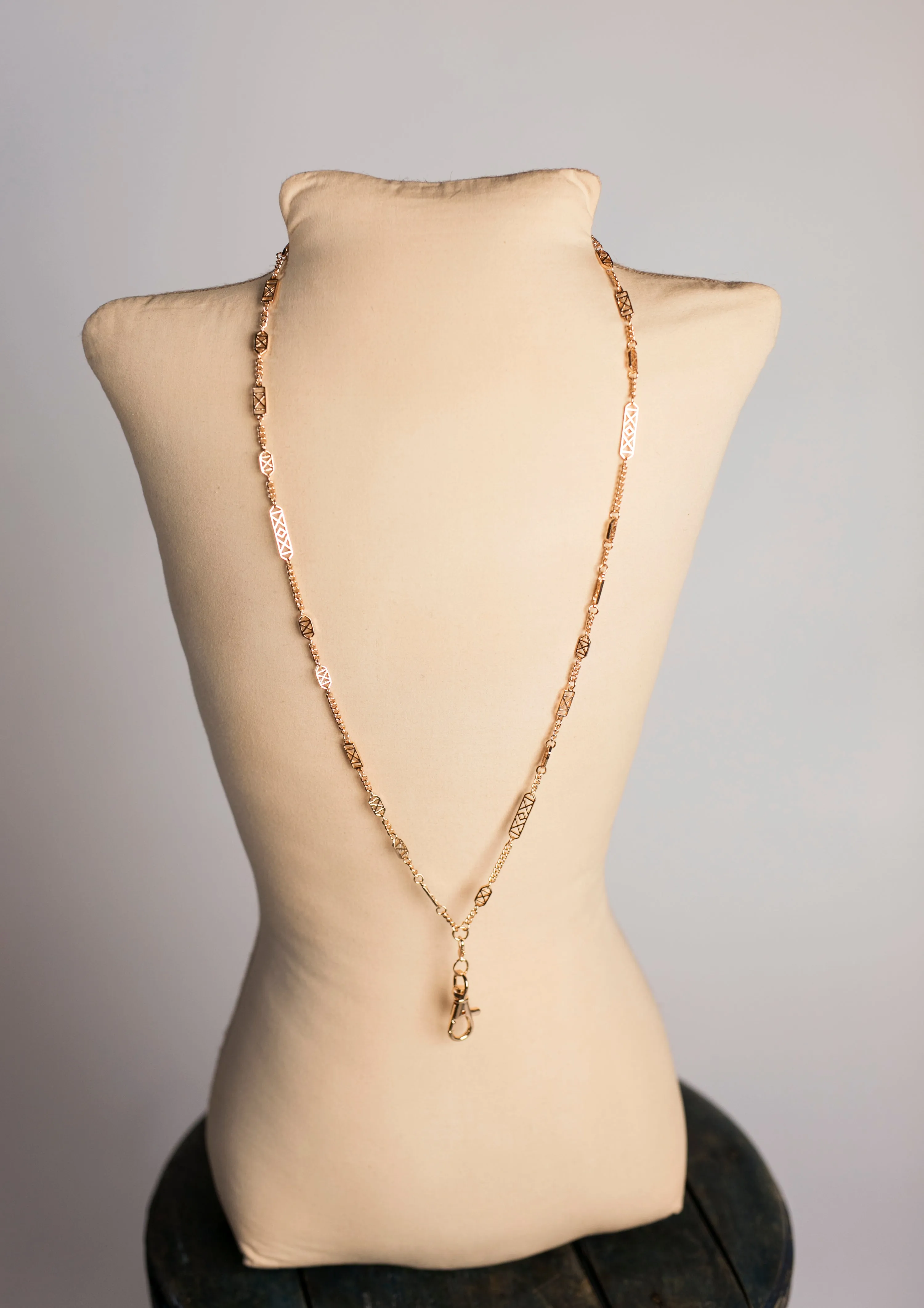 Christina Geometric Fashion Lanyard (Gold)