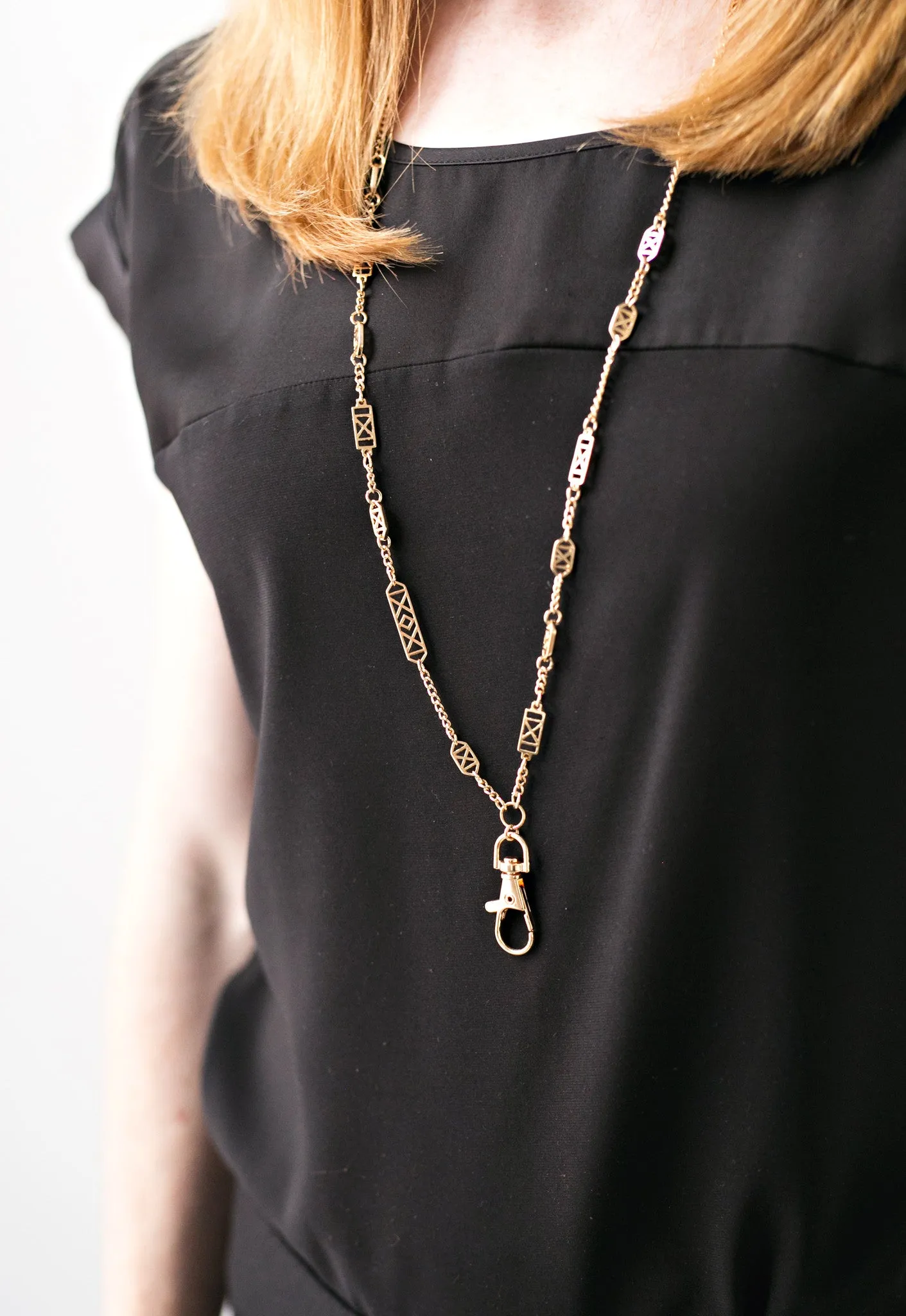 Christina Geometric Fashion Lanyard (Gold)