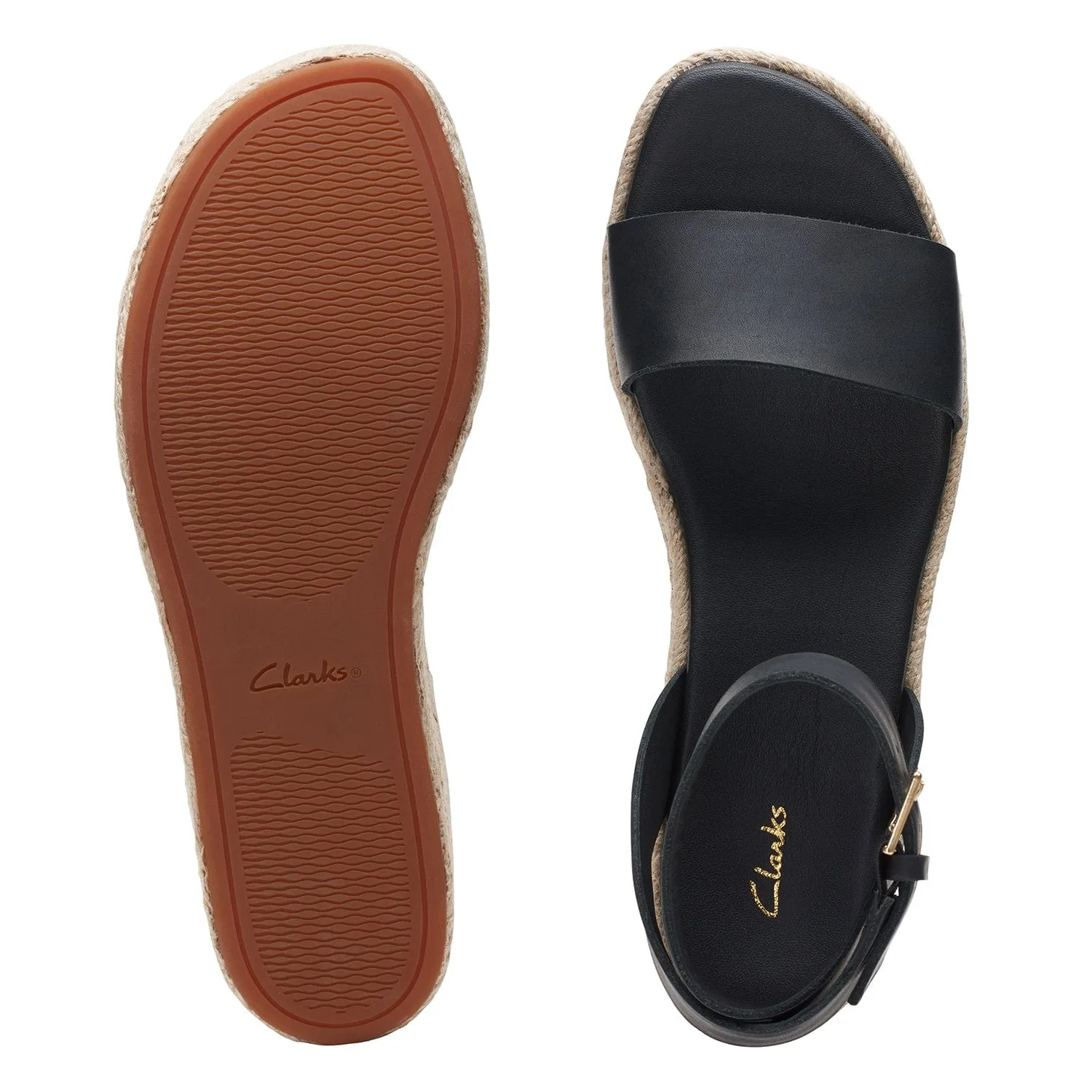 Clarks Kimmei Ivy - Sandals - Black Leather - 261709804 - D Width (Standard Fit)