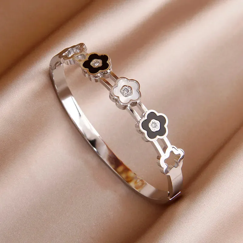 Classic Stainless Steel Letter B Charm Bracelet