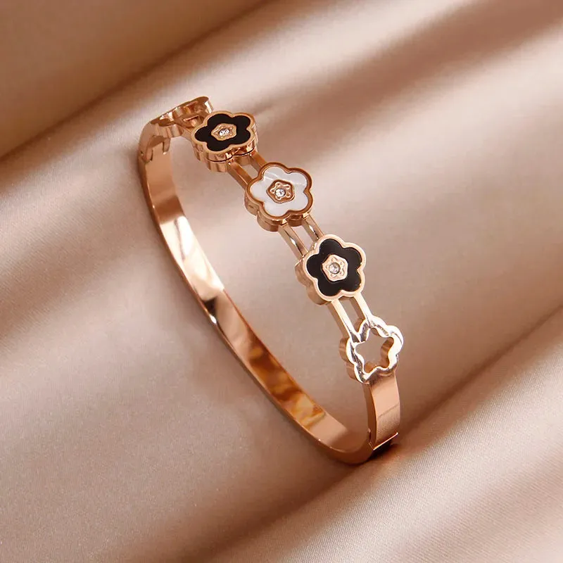 Classic Stainless Steel Letter B Charm Bracelet