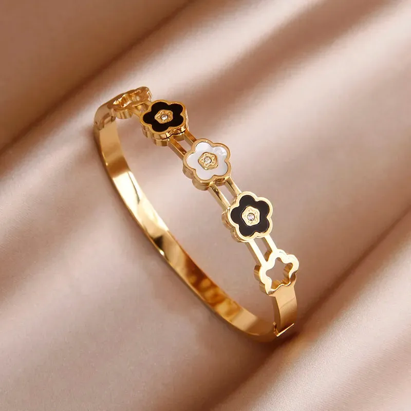 Classic Stainless Steel Letter B Charm Bracelet