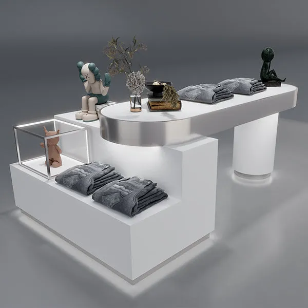 CR007 Clothing Store Display Tables Set with LED Light