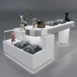 CR007 Clothing Store Display Tables Set with LED Light