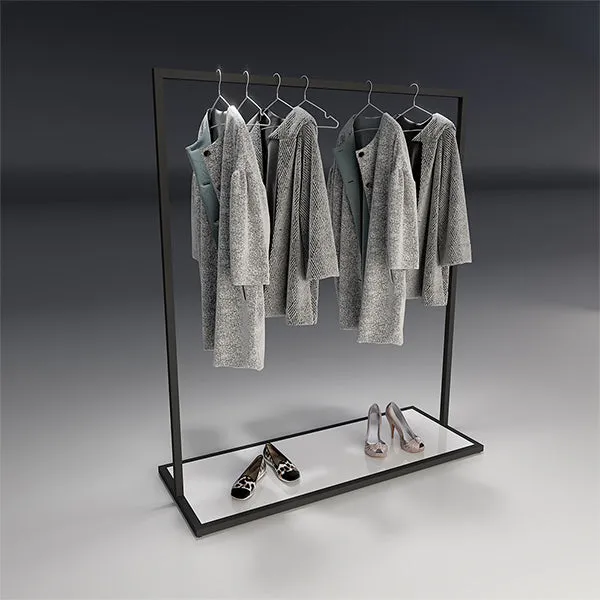 CR016 Metal Hanging Clothes Display Rack Organization