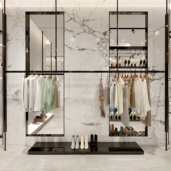 CR073 Clothing Retail Wall Display Rack Floor to Ceiling