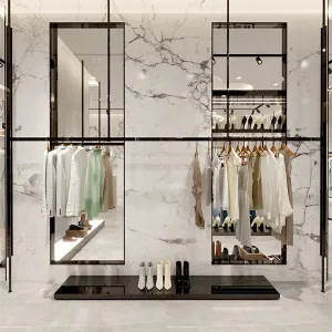 CR073 Clothing Retail Wall Display Rack Floor to Ceiling