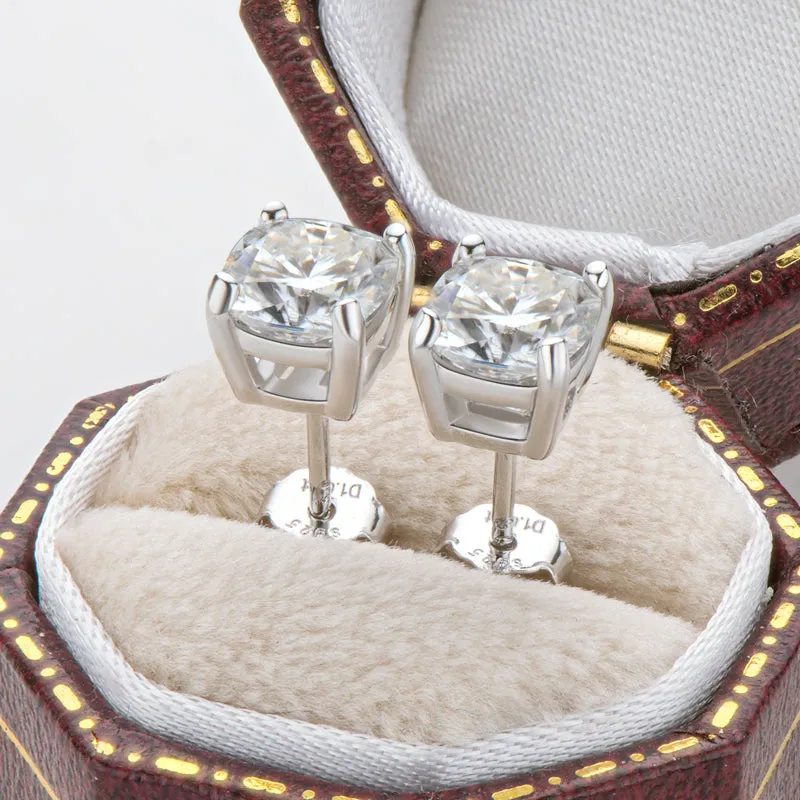 Cushion Cut Moissanite Diamond Classic Stud Earrings