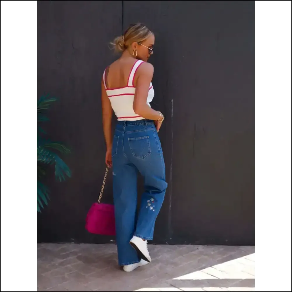 Dance Like no One’s Watching in our Embroidered Chic Straight Jeans!