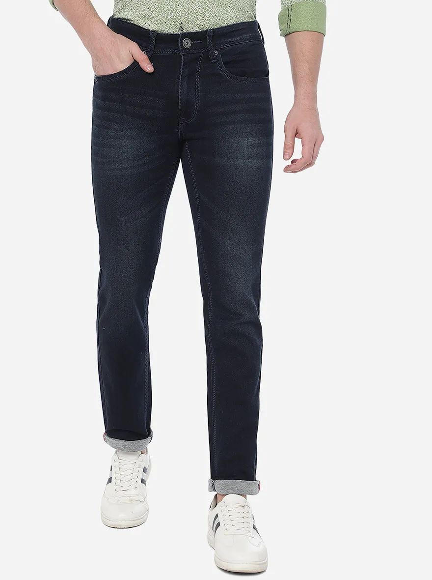 Dark Blue Washed Narrow Fit Jeans | Greenfibre