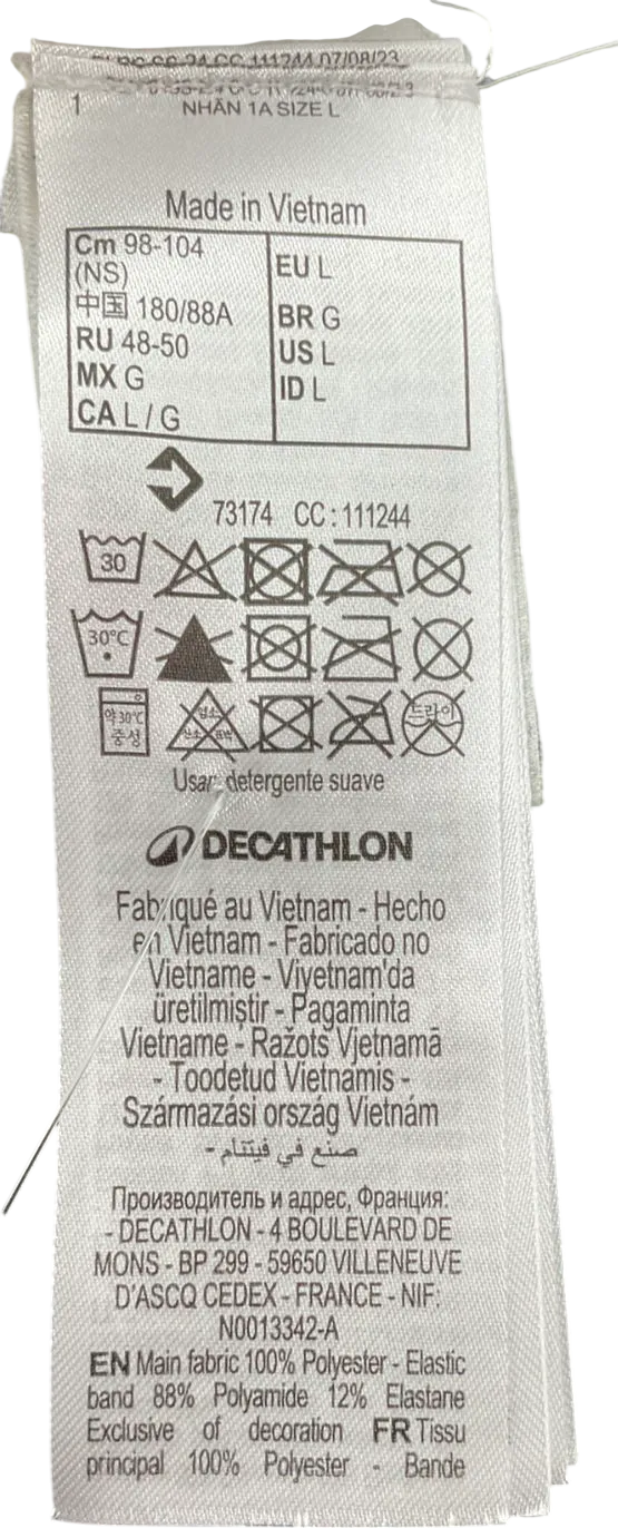 Decathlon White Sport Running Gym Breathable Fitness Shorts UK L