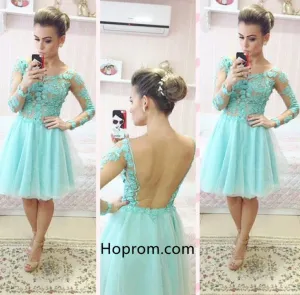 Deep V Neck Lace Homecoing Dress, Chiffon Homecoing Dress