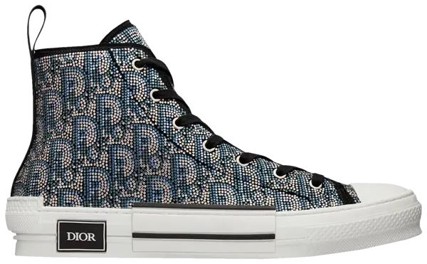 Dior B23 High 'Dior Oblique Strass - Blue' Sneakers for Men