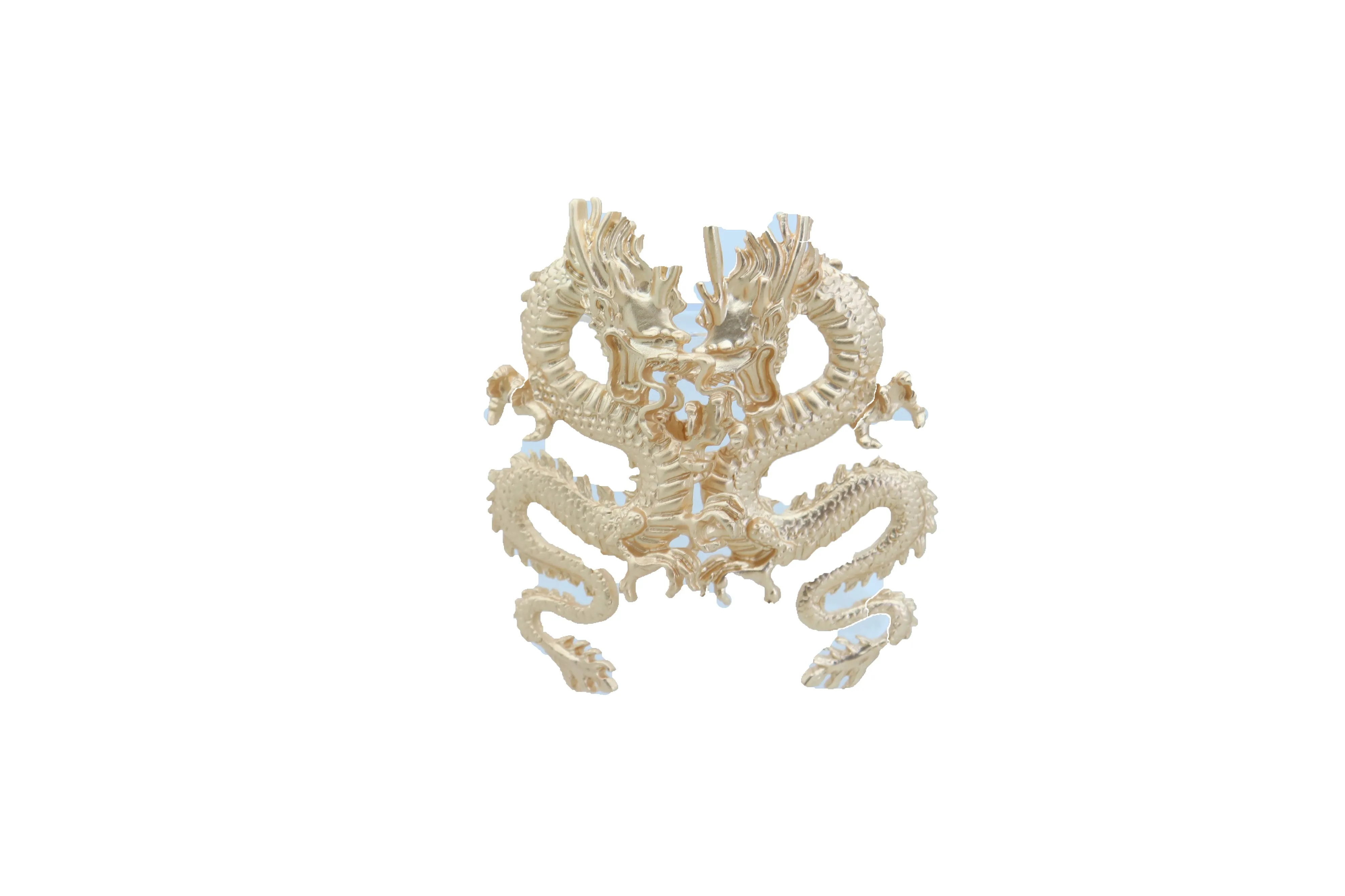 Earrings Set Gold Metal Large Bling Chinese Dragon Ethnic Style