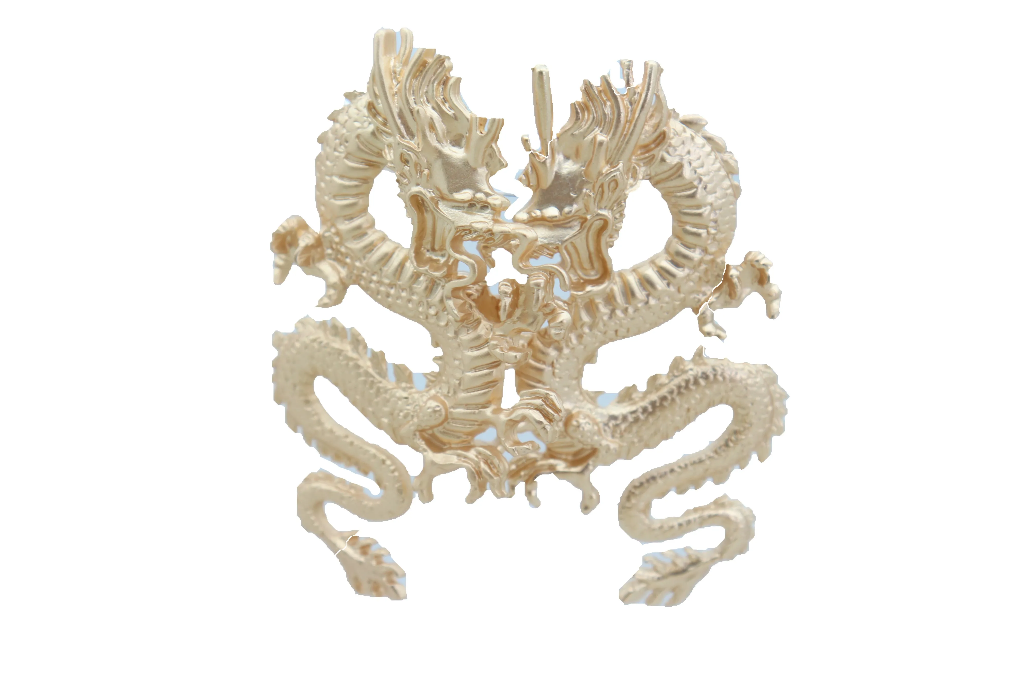 Earrings Set Gold Metal Large Bling Chinese Dragon Ethnic Style