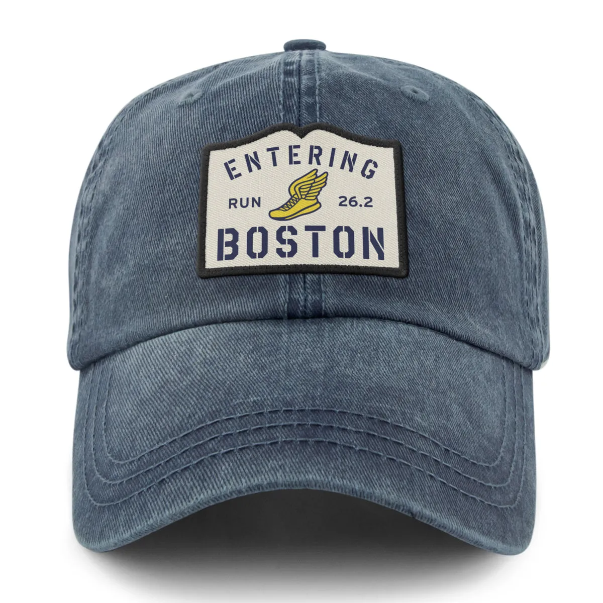 Entering Boston Run 26.2 Washed Dad Hat