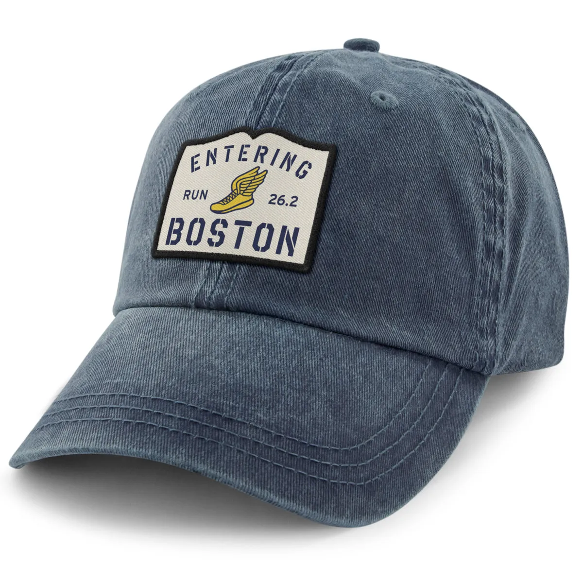 Entering Boston Run 26.2 Washed Dad Hat