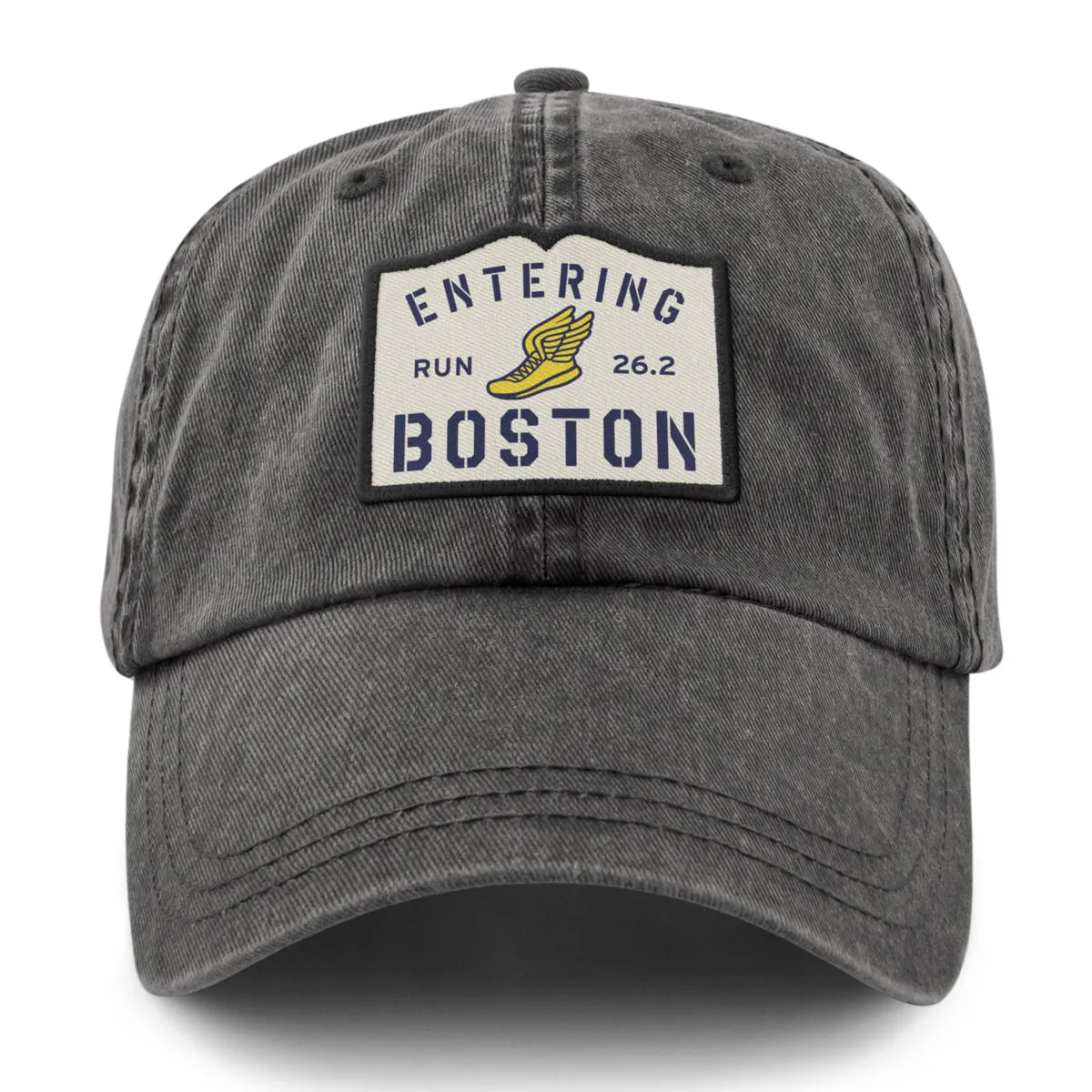 Entering Boston Run 26.2 Washed Dad Hat