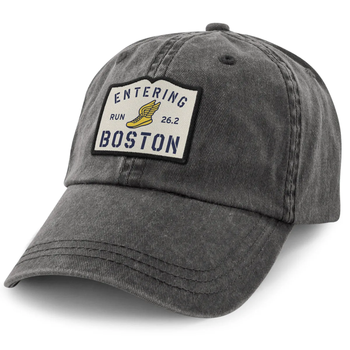 Entering Boston Run 26.2 Washed Dad Hat