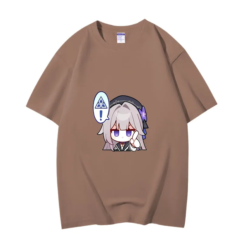 Fashion Anime Honkai: Star Rail Herta 230g GSM Hipster Style Oversized Cotton T-shirt